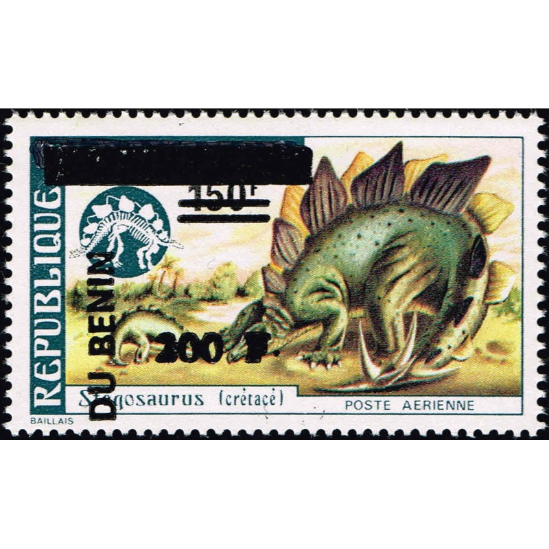 Benin 1994 - Mi 610 - local overprint 200 f - Dinosaur Stegosaurus - MNH - CV 100 €