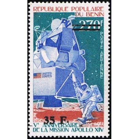 Benin 1995 - Mi 660 - local overprint 35 f - Apollo XIV - MNH - CV 70 € - DEFECTS