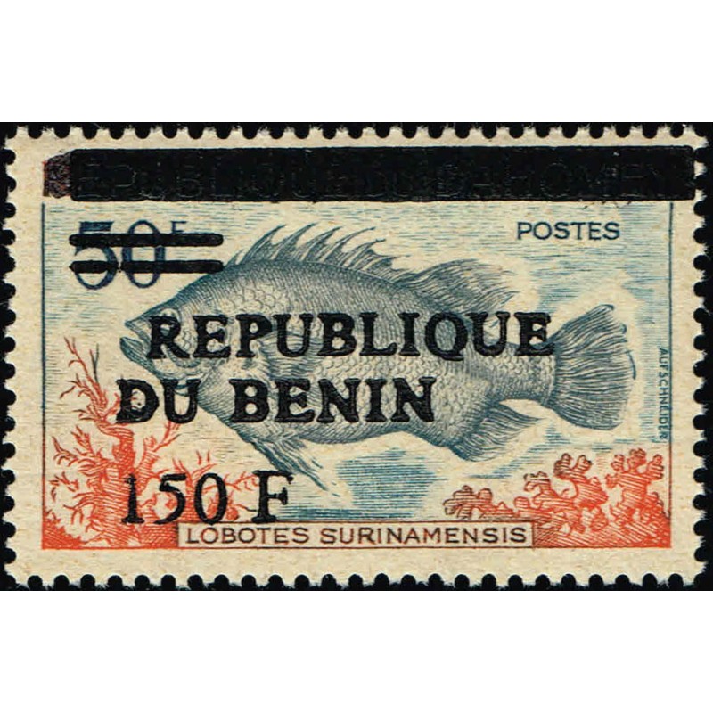 Benin 1996 - Mi 728 - local overprint 150 f - Fish Lobotes surinamensis - MNH - CV 90 €