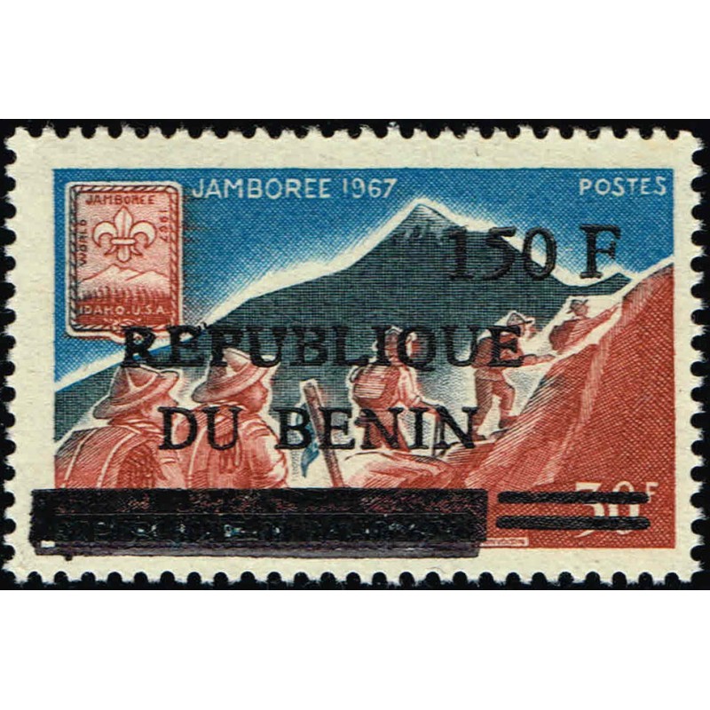 Benin 1996 - Mi 729 - local overprint 150 f - Scout Jamboree - Idaho 30 f - MNH - CV 40 €