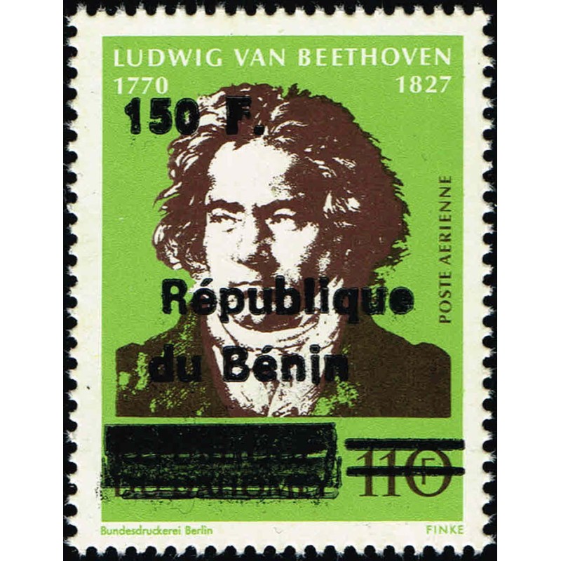 Benin 1996 - Mi 749 - local overprint 150 f - Ludwig van Beethoven - MNH - CV 45 €