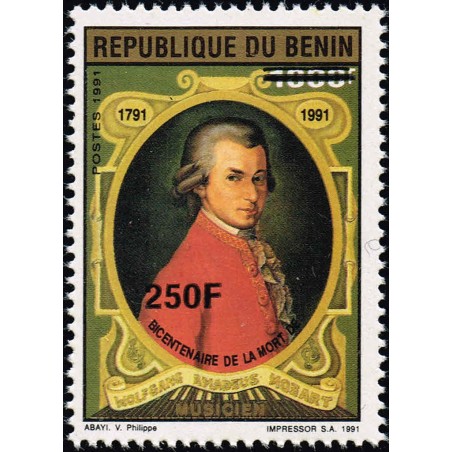 Benin 1996 - Mi 891 - local overprint 250 f - Mozart - MNH - CV 70 €