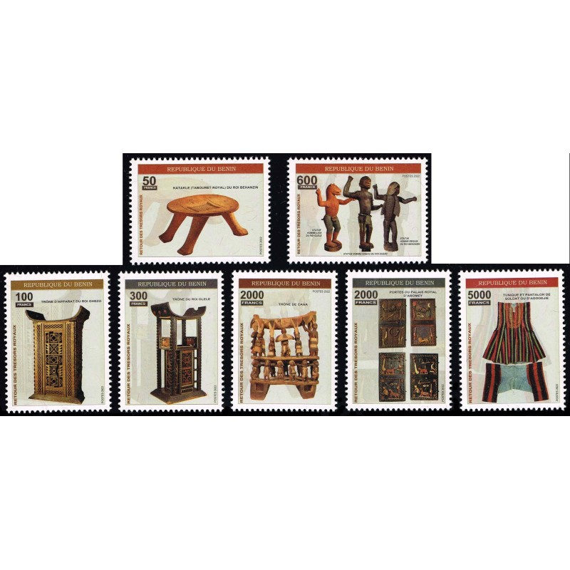Benin 2022 - return of royal treasures - sculptures and amazon outfit - 7 st. MNH