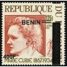 Bénin 2009 - Mi 1620 - surcharge locale 400 f décalée - Marie Curie ** - cote 50 €
