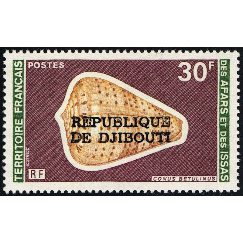 Djibouti 1977 - Mi H 195 - local overprint - seashell - MNH - CV 50 €