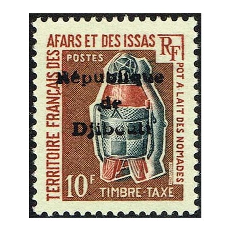 Djibouti 1977 - Mi Portomarken 8 - local overprint - nomadic craft - milk jug - MNH - CV 50 €