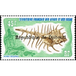 Djibouti 1977 - Mi K 195 - local overprint - seashell - MNH - CV 50 €