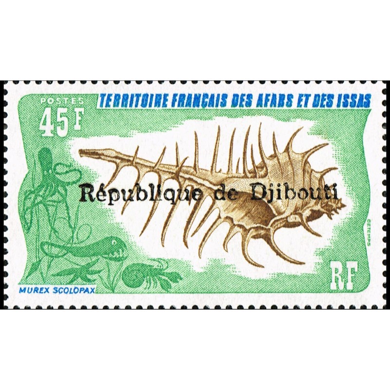 Djibouti 1977 - Mi K 195 - local overprint - seashell - MNH - CV 50 €