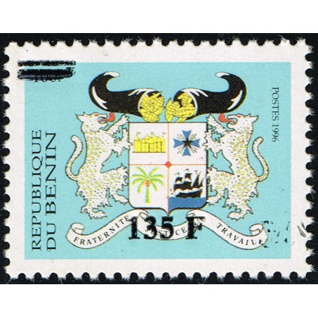 Benin 1997 - Mi 1113 - local overprint 135 f (type II) - Coat of arms - MNH - CV 60 €