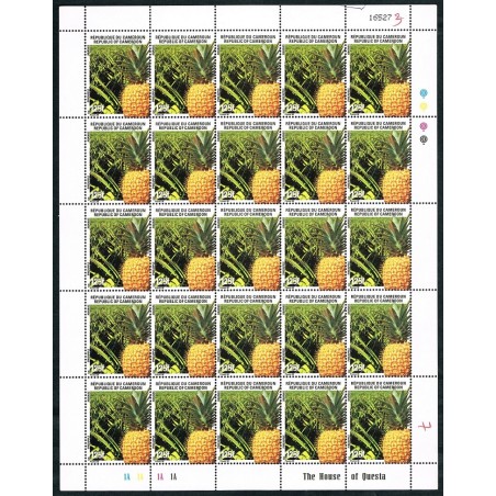 Cameroon 1998 - Mi 1227 - Pineapple, denomination 125 f - MNH - COMPLETE SHEET