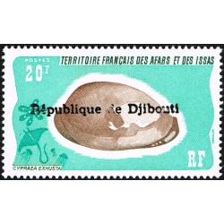 Djibouti 1977 - Mi G 195 - surcharge locale - coquillage ** cote 50 €