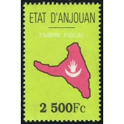 1999 - Independent State of ANJOUAN - Map and flag of the island - revenue stamp 2500 Fc - MNH