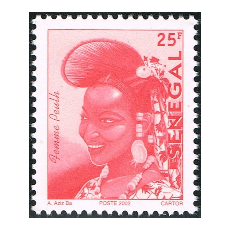 Sénégal 2002 - Mi 1961 - Femme Peulh 25 f - postes 2002  - retirage 2024 **