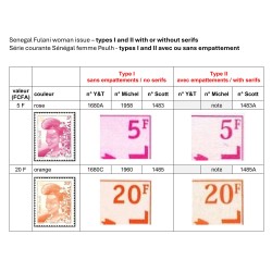 Sénégal 2002 - Mi 1960 type 1 - Femme Peulh 20 f - postes 2002 - retriage 2024 **