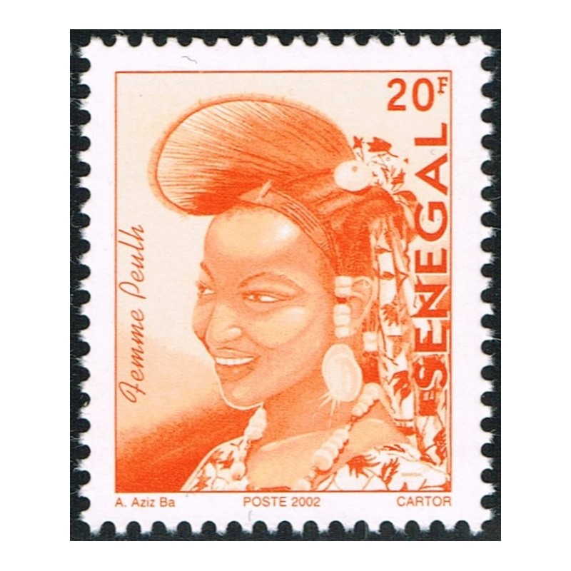 Sénégal 2002 - Mi 1960 type 1 - Femme Peulh 20 f - postes 2002 - retriage 2024 **
