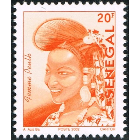 Sénégal 2002 - Mi 1960 type 1 - Femme Peulh 20 f - postes 2002 - retriage 2024 **