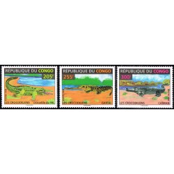 Congo 1996 - Mi 1493 to 1495 - Crocodiles - 3 st. - MNH