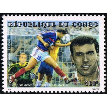 Congo 1998 - Mi 1594 - coupe du monde de football France 98 - Z. Zidane **