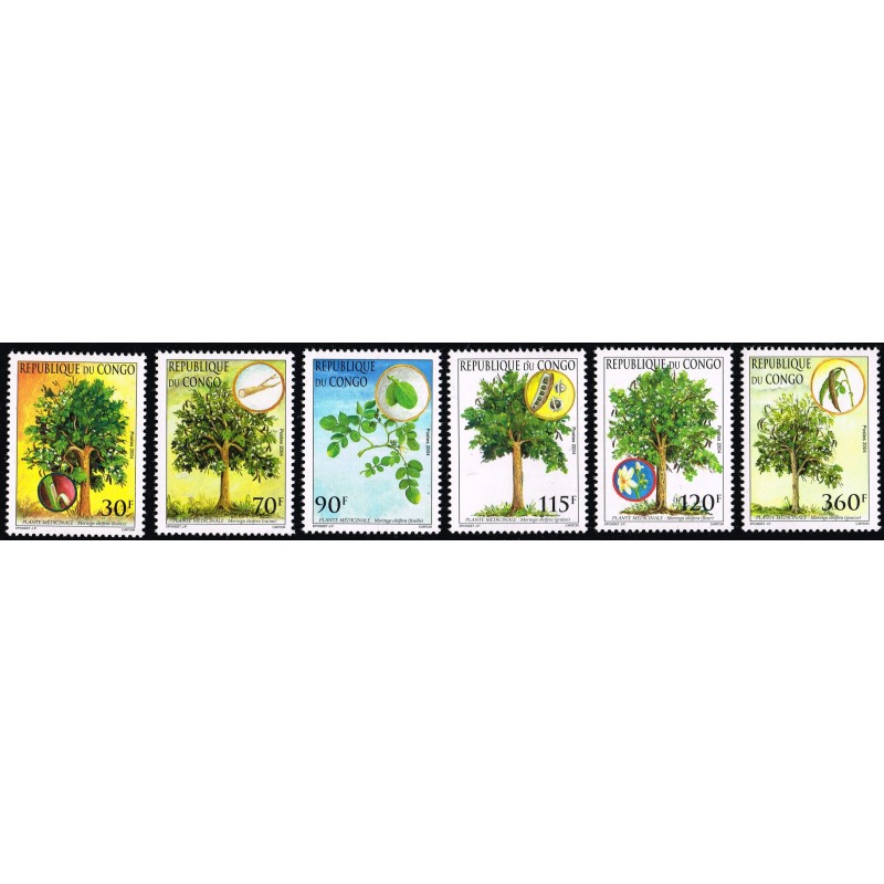 Congo 2004 - Mi 1765 to 1770 - Medicinal Plants: Moringa oleifera - 6 st. - MNH