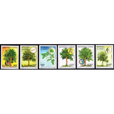 Congo 2004 - Mi 1765 to 1770 - Medicinal Plants: Moringa oleifera - 6 st. - MNH