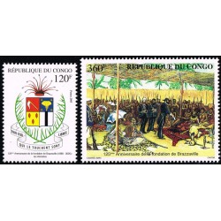 Congo 2005 - Mi 1776 1777 - 125th anniversary of the founding of Brazzaville - soldiers - elephant - 2 st. - MNH