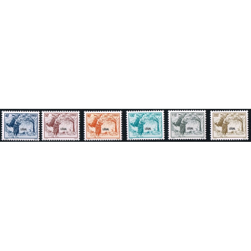 Congo 1998 - Mi 1561 to 1566 - local overprint LEGAL - Mother carrying baby - 6 values MNH