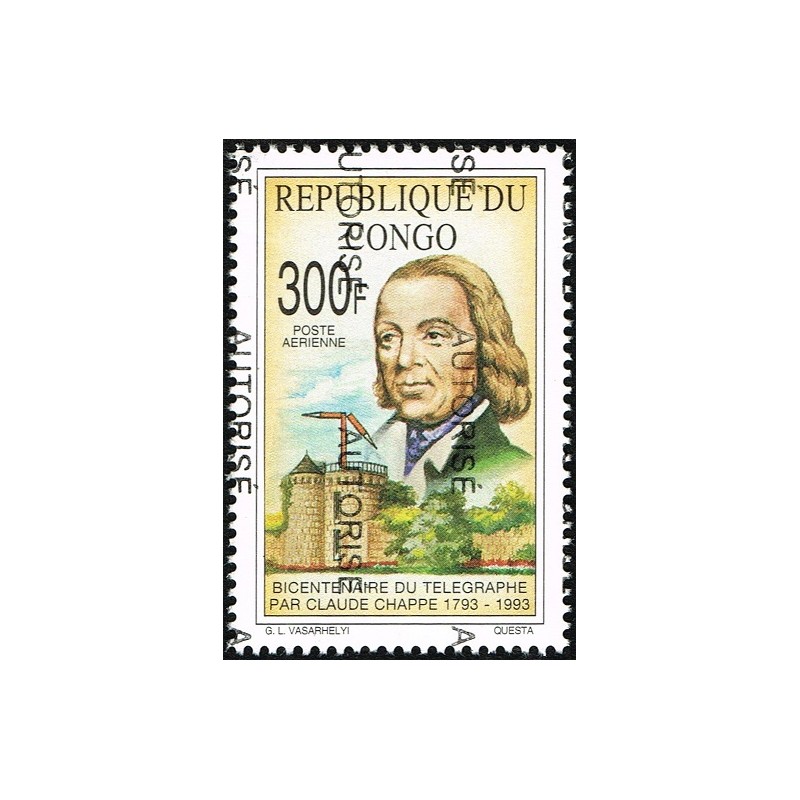 Congo 1998 - Mi A 1536 - local overprint AUTORISE - Claude Chappe telegraph - MNH
