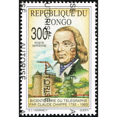 Congo 1998 - Mi A 1536 - local overprint AUTORISE - Claude Chappe telegraph - MNH