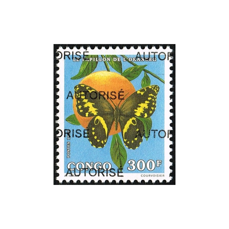 Congo 1998 - Mi 1534 - surcharge AUTORISE - papillon de l'oranger **