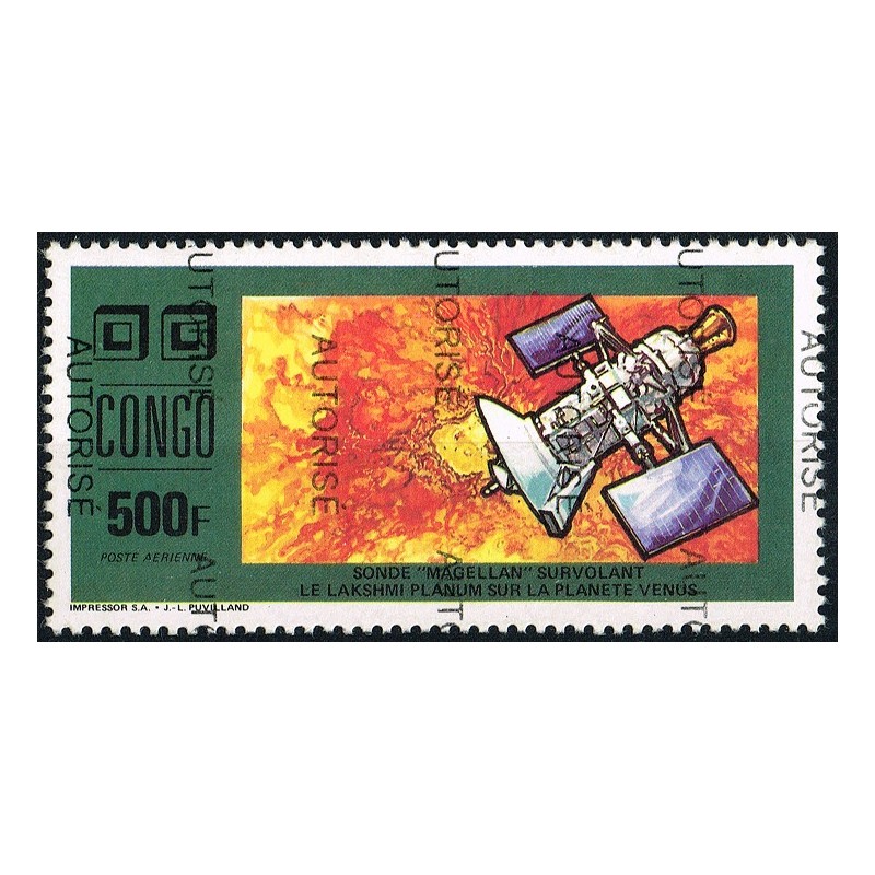 Congo 1998 - Mi A 1549 - surcharge AUTORISE - sonde Magellan survolant Vénus **
