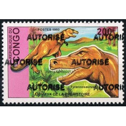 Congo 1998 - Mi 1526 - local overprint AUTORISE - Dinosaurs: tyrannosaurus - MNH