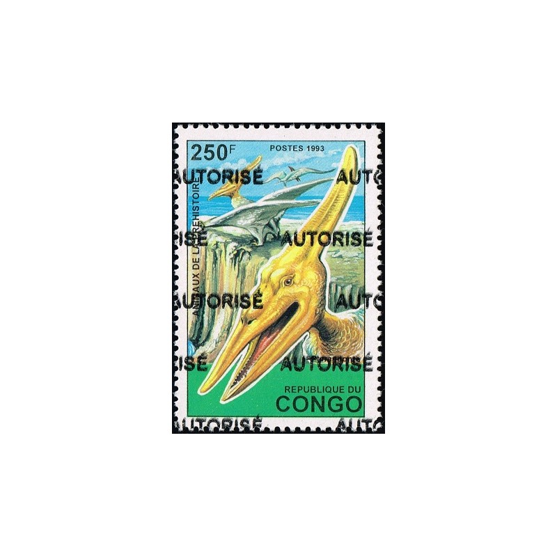 Congo 1998 - Mi A 1530 - local overprint AUTORISE - Dinosaurs: Pteranodon - MNH