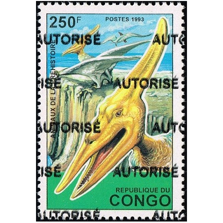 Congo 1998 - Mi A 1530 - local overprint AUTORISE - Dinosaurs: Pteranodon - MNH