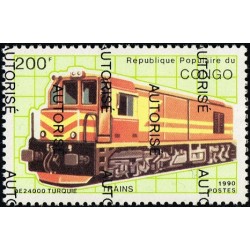 Congo 1998 - Mi 1520 - local overprint AUTORISE - Train: locomotive, Turkey - MNH