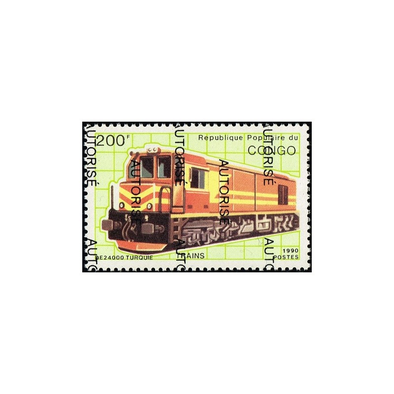 Congo 1998 - Mi 1520 - surcharge AUTORISE - Train : locomotive, Turquie **