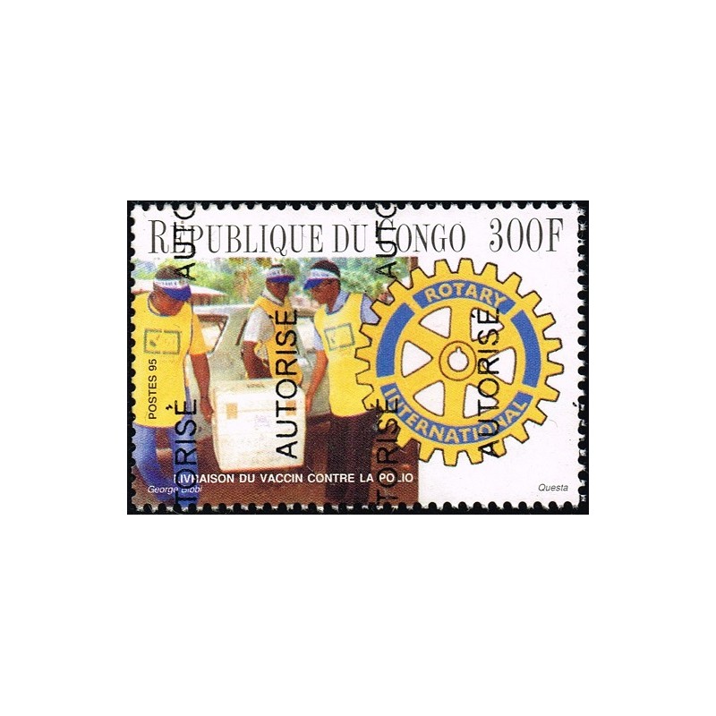 Congo 1998 - Mi 1540 - surcharge AUTORISE - Rotary : livraison vaccin poliomyélite **