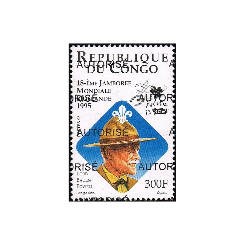 Congo 1998 - Mi 1541 - local overprint AUTORISE - Scouting: 18th World Jamboree - Lord Baden-Powell - MNH