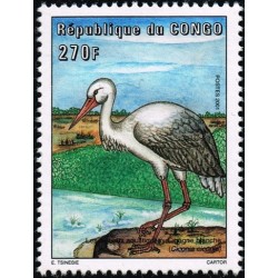 Congo 2001 - Mi 1744 - Aquatic birds: White Stork - MNH