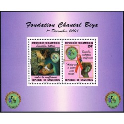 Cameroon 2001 - Mi 1244 / 1243 A block 34 - Chantal Biya Foundation (sheetlet) - MNH - CV 150 €
