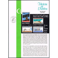Comores 1985 1987 1988 - Histoire de l'aviation - UTA - Rolland Garros - 4 feuillets spéciaux RARE **