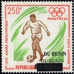 Bénin 2008 - Mi 1442 x - surcharge locale - Jeux Olympiques Montréal 76 - Football ** - double surcharge