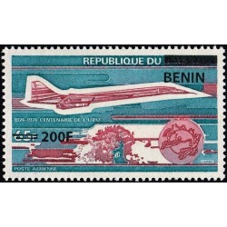 Bénin 2009 - Mi 1526 - surcharge locale 200 f - centenaire UPU - avion Concorde ** - cote 150 €