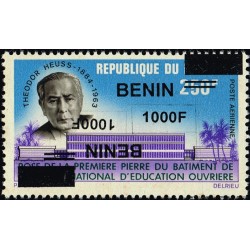 Benin 2009 - Mi 1633 x - local overprint 1000 f - Theodor Heuss - MNH - DOUBLE OVERPRINT