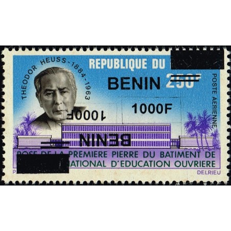 Benin 2009 - Mi 1633 x - local overprint 1000 f - Theodor Heuss - MNH - DOUBLE OVERPRINT