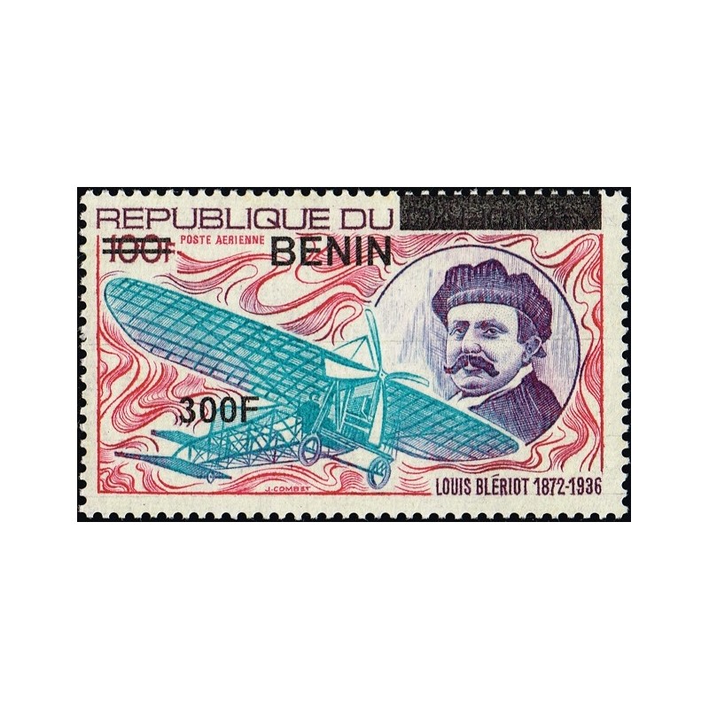 Bénin 2009 - Mi 1565 - surcharge locale 300 f - Louis Blériot et son avion ** - cote 50 €