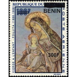 Bénin 2009 - Mi 1559 - surcharge locale 300 f - Vierge à l'enfant par Foujita ** - cote 40 €