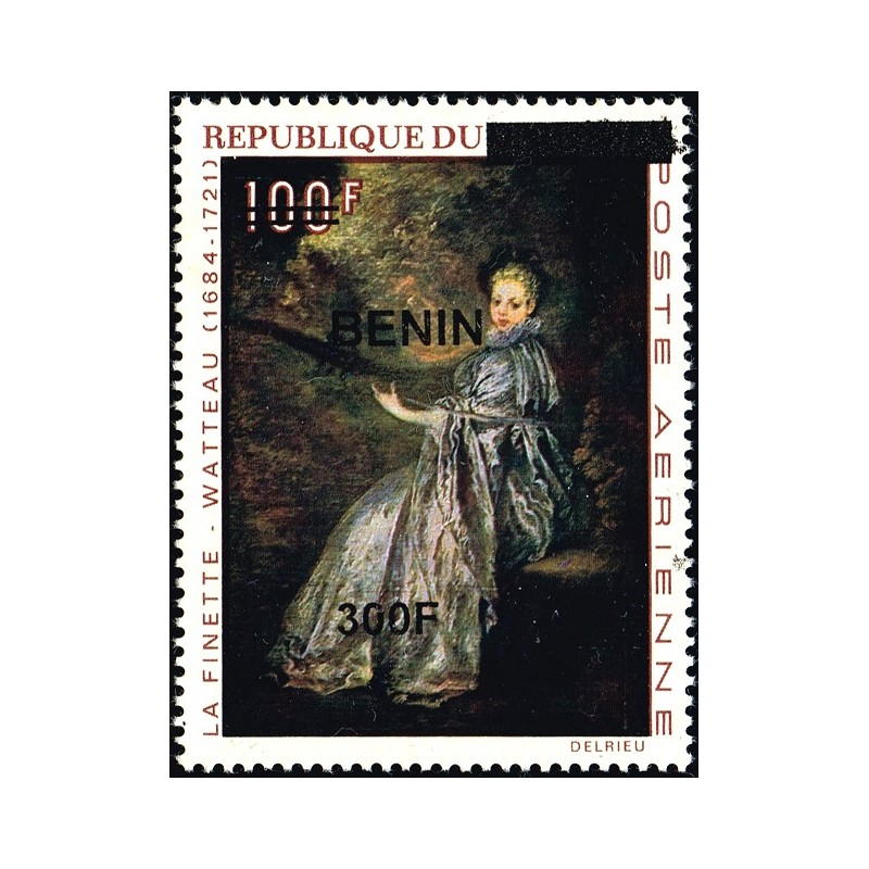 Bénin 2009 - Mi 1561 - surcharge locale 300 f - la finette (musicienne) par Watteau ** - cote 40 €