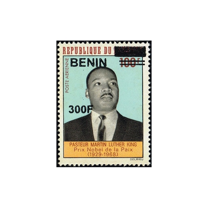 Bénin 2009 - Mi 1557 - surcharge locale 300 f - Martin Luther King - prix Nobel de la paix ** - cote 40 €