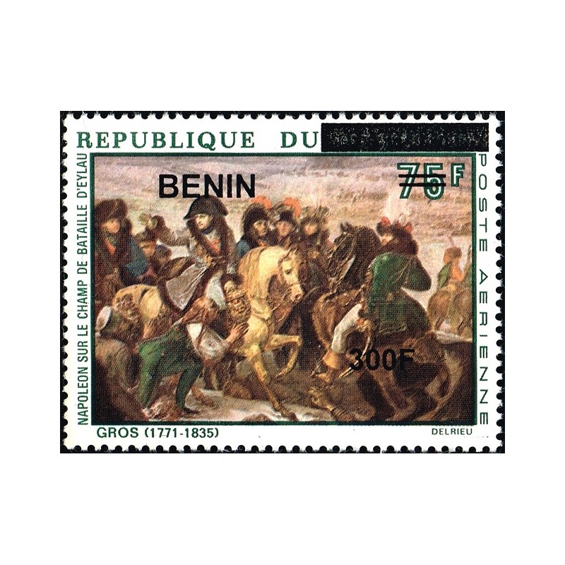 Bénin 2009 - Mi 1550 - surcharge locale 300 f - Napoléon à Eylau par A. Gros - chevaux ** - cote 80 €