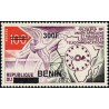 Bénin 2009 - Mi 1513 - surcharge locale 300 f - Union africaine malgache des P&T - oiseau, antenne ** - cote 45 €